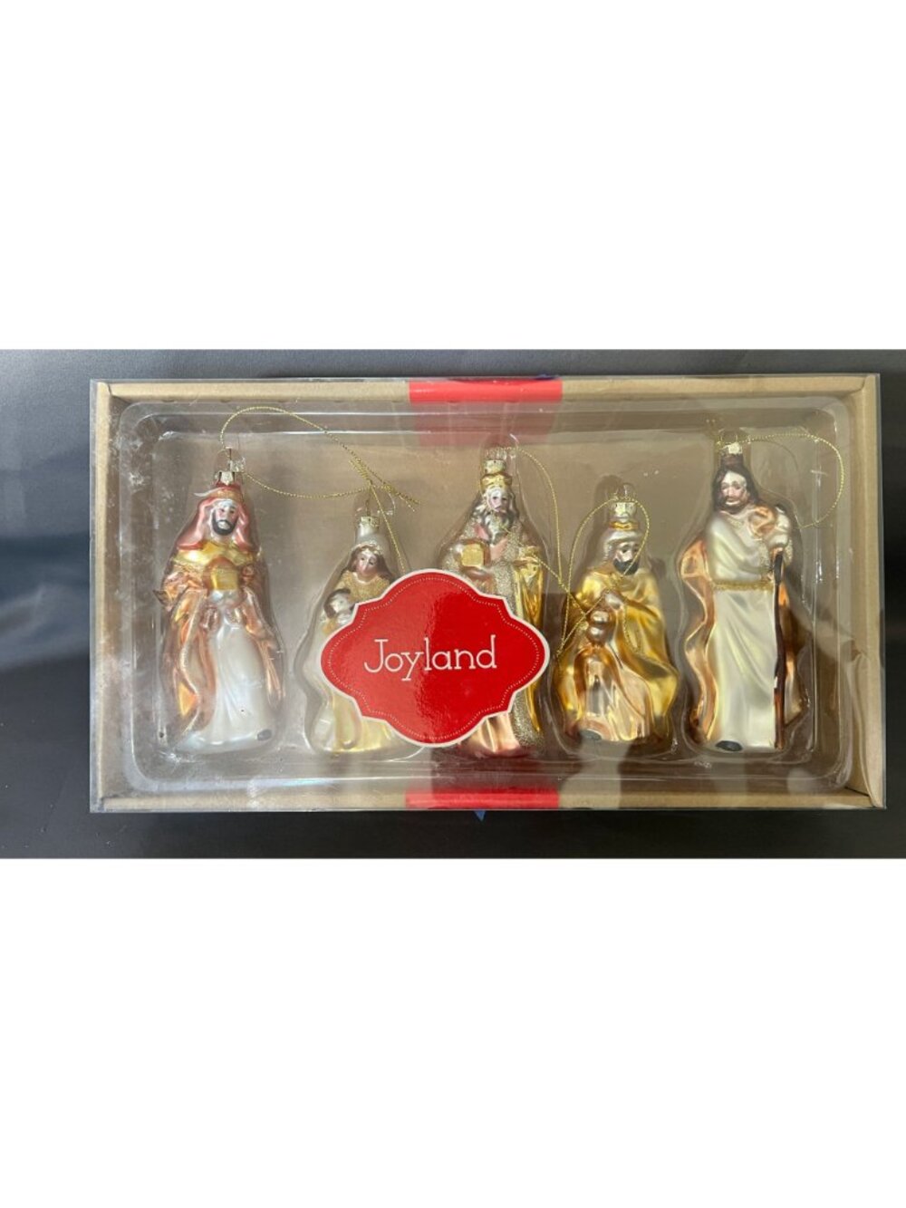 Joyland 5-Piece Glass Nativity Figurine Set Gold Decoration - Picture 2 of 6